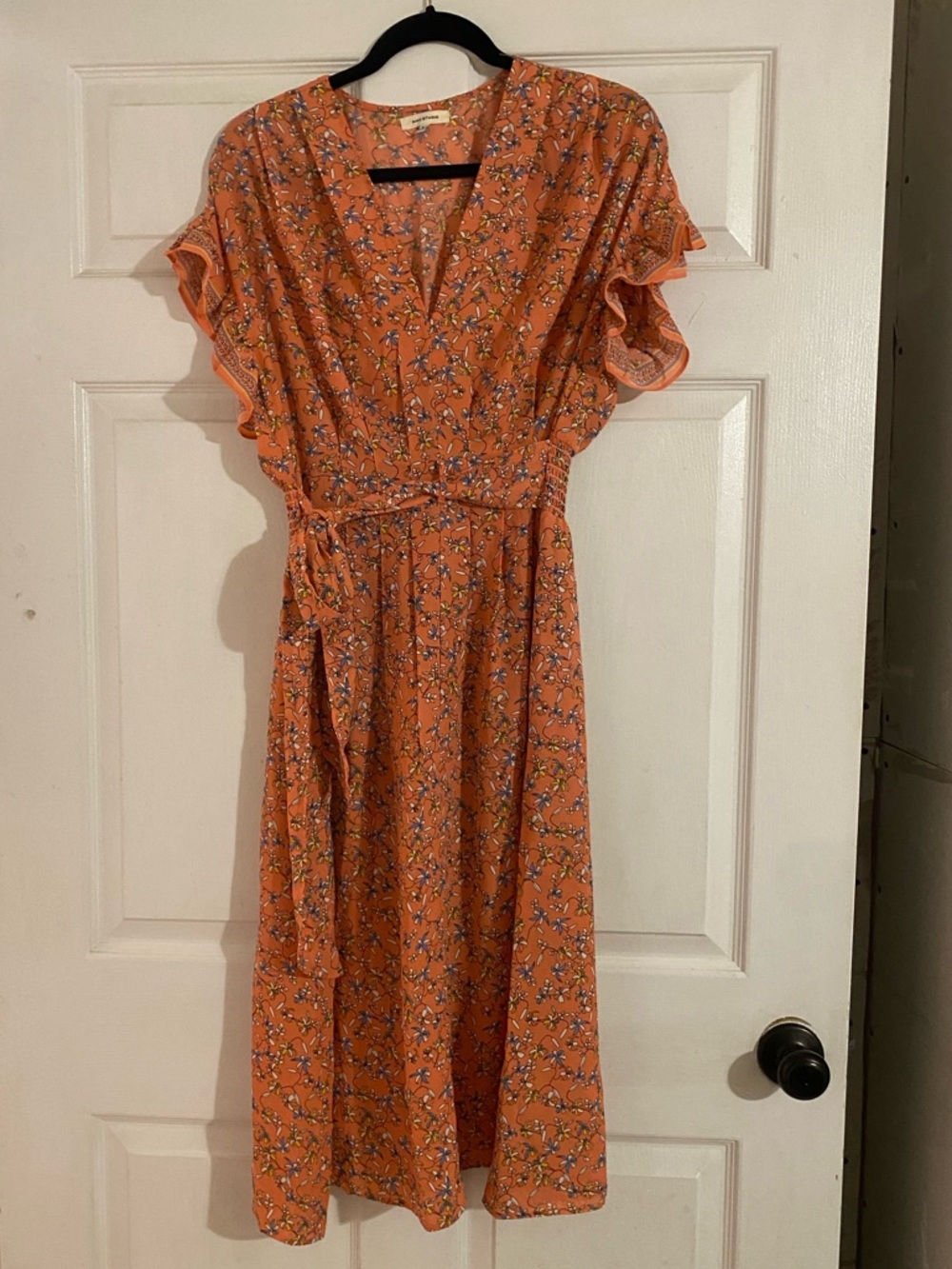Floral Wrap Midi Dress in Pink